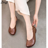 kamames Autumn Women Slip on Shoes Black Loafers Comfort Flats Grandmother Shoes Brown Sneaker Plus Size 43 Zapatos Mujer