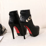 kamames kamames 2023 New Fashion Super High Heels With Side Zipper Waterproof Platform Ankle Boots Women's Singles Shoes 2331-2