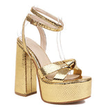 kamames Sandals Women's 2024 Summer Fashion New Buckle Shoes With Waterproof Platform High Heels