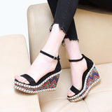 kamames kamames Wedge Sandals Women 23 New Summer Platform Shoes With A Hemp Heel Waterproof Platform