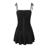 Zingj New Pleated Hem Slim Mini Suspender Dress