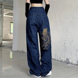 kamames American High Street Retro Men Washed Pants Y2k Harajuku Hip Hop Loose Jeans Couples Casual Joker Straight Wide-leg Jeans 217-1