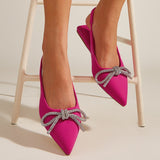 kamames kamames Diamond Bow Dew With Muller Pointed Flat Heel Women's Single Shoes