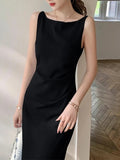 kamames Elegant Women Dress Sexy Sleeveless Female Harajuku Party Midi Dress Casual Sundress Vestidos Mujer