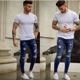 2025 wish Popular trade whitening and wearing small feet slim jeans wholesale 2025 men's tight denim 1018