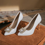 kamames kamames High Heels 2023 Autumn / Winter New Fine Heel Pointed Sexy Female Shoes Korean Version Versatile High Heel Wedding Shoes