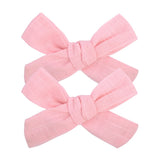 2020 Lovely Baby Solid Hair Bows With Clip Bowknot Hair Clips Headwear Children Cute Cotton Hairpins Barrettes Hair Accessories