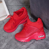 kamames Spring New Style Bailai Sports Shoes Korean Version Student Net Cloth Shoes Heighten Women's Shoes Thick Soles Travel Leisure Shoes