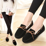 kamames Autumn And Winter New Retro Velvet Thickened Warm Student Flat Cotton Shoes With One Foot Shallow Bean Shoes