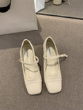 kamames And Winter 2024 New Style Thick-Heeled Mary Jane Shoes With Square Head Style With Skirt And Single Shoes For Women's Shoes