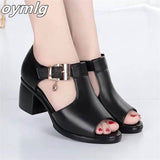 kamames Shoes Sandals Women's Summer New Roman Women's Thick Heels All-match Medium Heel Thick Women's Shoes designer sandals
