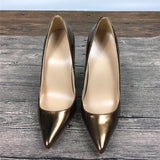 kamames color bronze female high heels exclusive brand patent PU shoes women high heels 10cm 12cm QP027 ROVICIYA