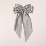 1PC New Fashion Bowknot Streamer Hairpin Woman Girls Satin Ribbon Barrette Bow Back Head Spring Clip Headwear Hair Accessories