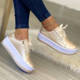 kamames Size Casual Single Shoes Women's New Round Head Thick Sole Lace Women's Single Shoes Leisure Viscose Shoes Single Shoes