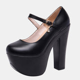kamames Hate Tiangao 15Cm Round Head High Heels, Thick Heels, Waterproof Platform Nightclub Single Shoes, Cheongsam Model Catwalk Shoes