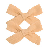 2020 Lovely Baby Solid Hair Bows With Clip Bowknot Hair Clips Headwear Children Cute Cotton Hairpins Barrettes Hair Accessories