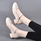 kamames kamames Head Flat Shoes Women's Shoes 2023 Spring And Summer New Comfortable Low-Heeled Doll Shoes Velcro Round Buckle Shallow Mouth