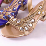 kamames The Summer Of 2024, The New Sandals Women Wear Crystal Diamond-Encrusted High-Heeled Shoes, Sexy Fish Mouth Shoes, Rough-Heeled Water Drill Sandals