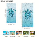 Extra Large Sea Turtle Print Microfiber Beach Towel - Super Absorbent, Quick-Dry Bath Mat For Travel, Pool, Yoga & Camping