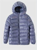 Kid's Outdoor Hooded Quilted Jacket, Light-weight Warm Padded Coat, Boy's Clothes For Winter Outdoor, As Gift