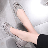 GKTINOO 2021 New Summer Fashion Pumps Cut-outs Women Crystal Casual Ladies Shoes High Heels Tenis Feminino Genuine Leather