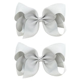 2Pcs/lot 6'' Solid Color Grosgrain Ribbon Bows Hair Clips For Cute Girls Large Handmade Hairpins Barrettes Kids Hair Accessories