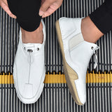 kamames kamames New Spring Men's Casual Shoes Korean Version Breathable Daily Octopus Fish Bean Shoes Men's Leather Shoes Trend