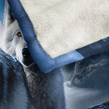 1PC Fashion Fantasy Wild Animal Snow Wolf Flannel Blanket Throw Blanket, Warm Cozy Soft Blanket For Couch Bed Sofa Office Camping