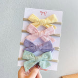 4Pcs/Set Soft Nylon Baby Girl Headband Bowknot Newborn Headbands Elastic Hair Bands Infant Turban Headwear Kids Hair Accessories