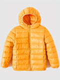 Kid's Outdoor Hooded Quilted Jacket, Light-weight Warm Padded Coat, Boy's Clothes For Winter Outdoor, As Gift