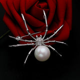 2025 New Korean fashion personality black spider zircon brooch women's breast flower girl gift men's and women's accessories wholesale