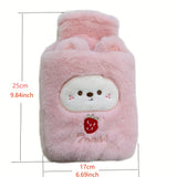 1000ML Cartoon Animal Cute Plush Warm Water Bag - Hot Water Bottles with PVC Inner Liner, Portable, Movable, Quick and Long-lasting Insulation for Warm Hands and Feet, Period Warmth, and Cozy Bed Comfort