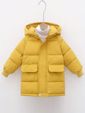 Boys Casual Thick Warm Mid-length Hooded Jacket, Zip Up Coat, Boy's Clothes For Winter Outdoor, As Gift