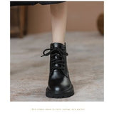 kamames Boots Women's Boots 2024 New Spring And Autumn Single Boots With Thick Soles Retro English Style Short Boots Fashion Shoes