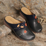 kamames Women's Shoes Are Specially Designed For Large-Size Baotou Women's Sandals, Flower Flat-Soled Women's Sandals.