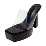 kamames kamames Summer New Women's Shoes 12Cm Waterproof Table High Heels Runway Show Nightclub Thick Heel Sandals Sandals Slippers