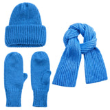 kamames Women Knit Hat Scarf Gloves Sets Soft Warm Winter Solid Color Fashion Accessories for Cold Weather
