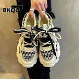 kamames Women's Sneakers 2022 Thick-soled old Shoes High-quality Running Shoes Cross Strap Designer Brand Fashion Tennis Shoes Women