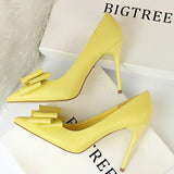 BIGTREE Shoes Bow Woman Pumps Sexy High Heels Shoes Women Stiletto Casual Women Heels Office Shoes Women Basic Pump Ladies Shoes