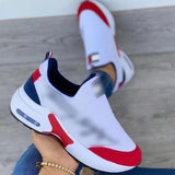 kamames New Net Surface Flying Weaving Shoes Women's Leisure Air Cushion Sports Shoes Large Size Thick-Soled Mesh Shoes