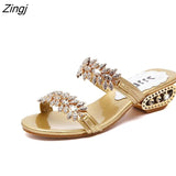 kamames New women shoes slippers summer beach sandals Fashion women Rhinestone outdoor slippers flip flops shoes women mujer