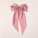 1PC New Fashion Bowknot Streamer Hairpin Woman Girls Satin Ribbon Barrette Bow Back Head Spring Clip Headwear Hair Accessories