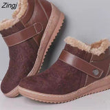 kamames Shoe Woman Boot 2023 Winter Wedge-heeled Platform Ankle Boots Fashion Rivet Rhinoceros-velvet Thermal Boots