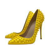 kamames design yellow 8cm 10cm 12cm heels party shoe work sexy wedding plus size pointed toe daily wear lady pumps MD042 ROVICIYA