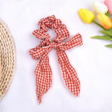 Women Streamers Scrunchies Polka Dot Floral Print Elastic Bow Hair Rope Girls Hair Ties Korean Sweet Hair Accessories Headwear