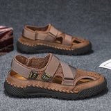 kamames kamames Men's Sandals Summer 2024 New Hollowed-Out Breathable Men's Hole Shoes Non-Slip Handmade Large-Size Outdoor Shoes