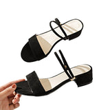 kamames kamames Korean Sandals Women's 2023 New Thick Heels Sandals And Slippers One Shoe And Two Open-Toed Women's Shoes