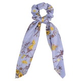 Korean Bow Long Ribbon Hair Scrunchie Chiffon Floral Print Sweet Elastic Hair Band Ponytail Hair Scarf Hair Tie Hair Accessories