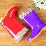 kamames Rain Boots Women Non-slip Rain Boots Waterproof Shoes Overshoes Water Boots Fashion Plus Velvet Warm Women Work Shoes