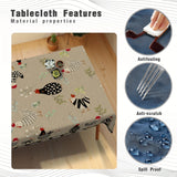 1pc Rustic Farmhouse Tablecloth - Vibrant Rooster Pattern, Ultra-Stain Resistant, Anti-Slip & Wrinkle-Free - Perfect Country Chic Home Decor